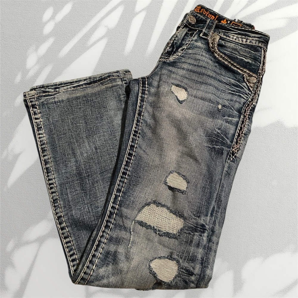 Distressed Blue Jeans